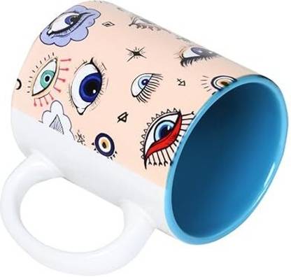 KOLOROBIA Aurora Evil Eye Dual Tone Ceramic Coffee Mug