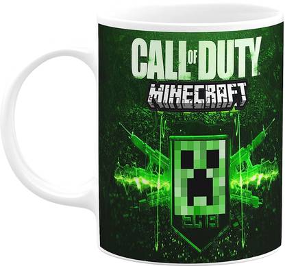 craft maniacs CALL OF DUTY MINECRAFT 330 ML WHITE MUG FOR MINECRAFT LOVERS Ceramic Coffee Mug