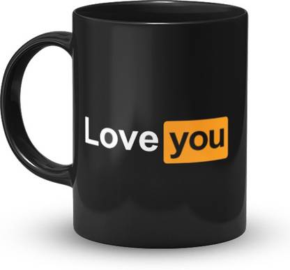 The Desi Monk Love You Printed White with Print | Pornhub Logo Funny Coffee 11oz Ceramic Coffee Mug