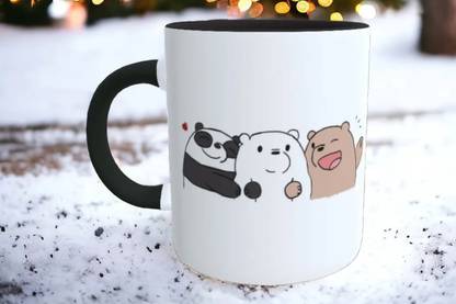 SynapticShadows Bare Bears Inside Out Black Ceramic White Coffee Ceramic Coffee Mug