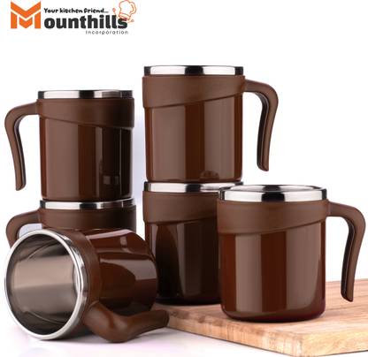 MOUNTHILLS Coffee Lover's 1st Preferable Choice Coffee For Everyday Use With Sipper Lid Plastic, Stainless Steel Coffee Mug