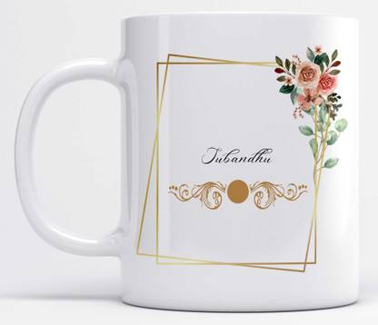 LOROFY Name Subandhu Printed Frame Design Ceramic Coffee Mug