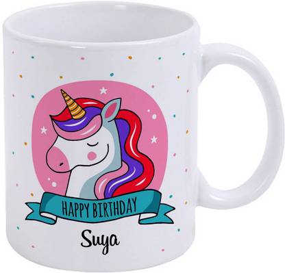 epheriwala Happy birthday Suya Unicorn Printed Ceramic Coffee Mug