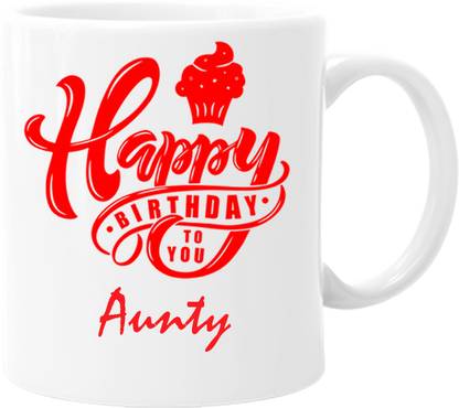 printsbea Printed Happy Birthday To You Aunty Unique Design Quotes Ceramic Coffee AN1 Ceramic Coffee Mug