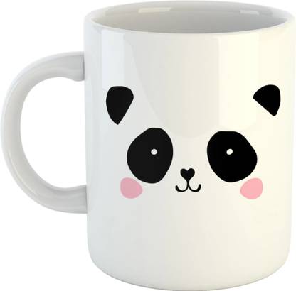 Divine Handicraft Cute Baby Panda Printed Coffee-White Funny,325ml Tea Cup Gift for Kids, Brother, Sister Ceramic Coffee (325 ml) Ceramic Coffee Mug