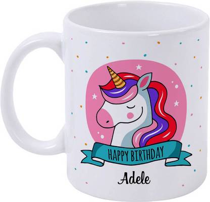 epheriwala Happy birthday Adele Unicorn Printed Ceramic Coffee Mug