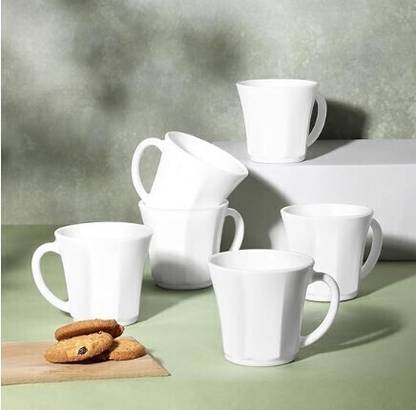 BOROSIL 6N 12CL OCTA MUGS LOGO (120ML EACH) Ceramic Coffee Mug