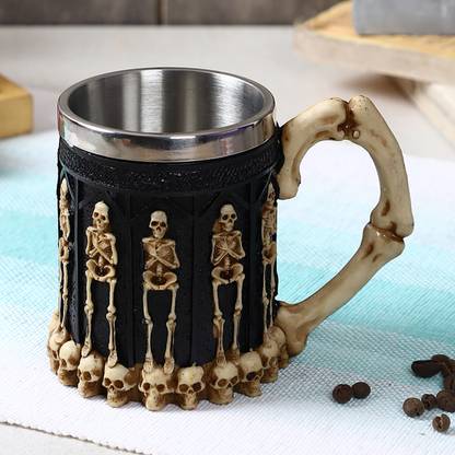 TIED RIBBONS Skull Horror Design Coffee Stainless Steel Coffee Mug