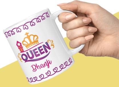NH10 DESIGNS Queen Bhanji Printed Cup Gift For Bhanji Family Birthday Gift KQWM 18 Ceramic Coffee Mug