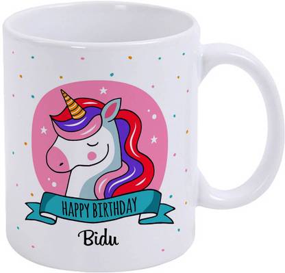 epheriwala Happy birthday Bidu Unicorn Printed Ceramic Coffee Mug