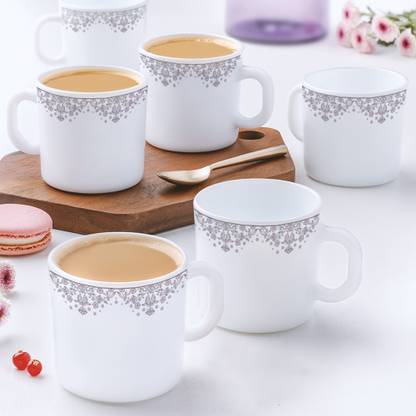Larah by Borosil Lark Tea/Coffees, Bone Ash Free Crockery Set Ideal For Daily Use & Gifting Opalware Coffee Mug