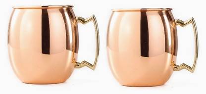 Rame Plain Copper Moscow Mule Tumbler Coffee 450 ML Pack of 2 Copper Coffee Mug