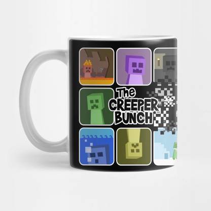 craft maniacs MINECRAFT THE CREEPER BUNCH PRINTED 330 ML WHITE MUG FOR GAMING LOVERS Porcelain Coffee Mug