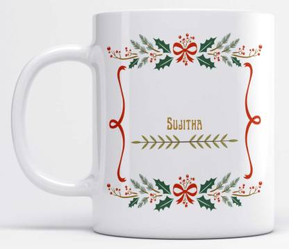 LOROFY Name Sujitha Printed Beautiful Frame Design Ceramic Coffee Mug