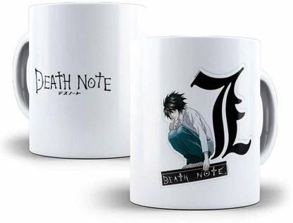 craft maniacs DEATH NOTE ITS L'S WORLD PRINTED 330 ML WHITE MUG FOR DEATH ANIME LOVERS Ceramic Coffee Mug