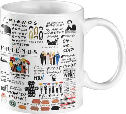 Gausinga Enterprises Ceramic Round Printed Friends Tv Show Coffee 325 ml White color Plain pack of one Ceramic Coffee Mug