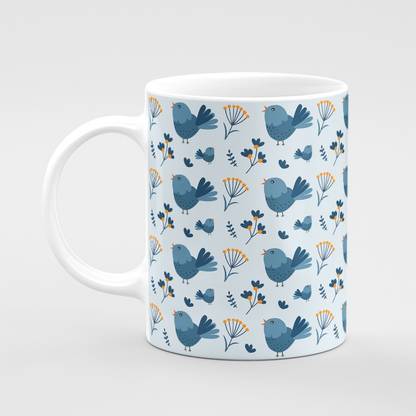 doubleend Birds Pattern Mom Dad Wife Anniversary Birthday Printed Coffee mug Tea Cup Ceramic Coffee Mug