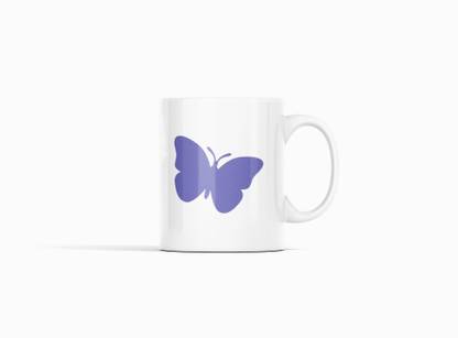 Tulip Art Purple butterfly - Printed For Animation Lovers Ceramic Coffee Mug