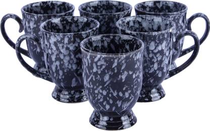 Anwaliya Goblet Series Snow Black Glossy Ceramic Coffee Mug