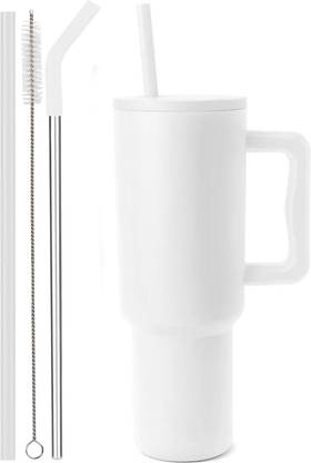 ESLORA Tumbler with Straw Insulated Tumbler with Lid Hot & Cold with Handle Cup Steel Stainless Steel Tumbler