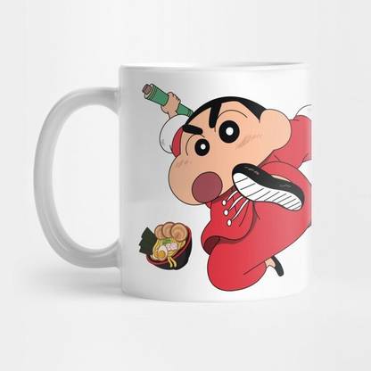 craft maniacs SHINCHAN THE ARTIST 330 ML WHITE MUG FOR SHINCHAN LOVERS Ceramic Coffee Mug