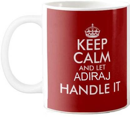 गन्स Keep Calm Gift for Abhay Office Quote 01 सिरेमिक मग