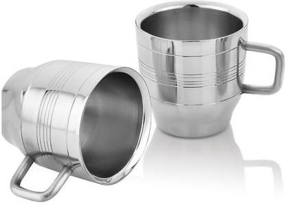 Ekveera Double Wall Deluxe TT Tea Cup Stainless Steel Coffee Mug