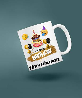 badri creations Happy Birthday Anoushavan Super White Coffee mug Ceramic Coffee Mug