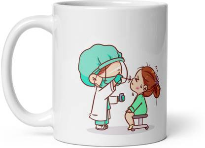 Mr UVD Lady Doctor Checking Patient Ceramic Coffee Mug