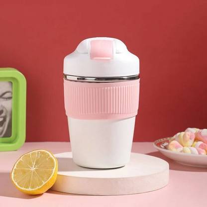 YELONA Cherry Blossom Pink Insulated Coffee,Tumbler with in-Built Straw and Sip Lid Stainless Steel Coffee Mug