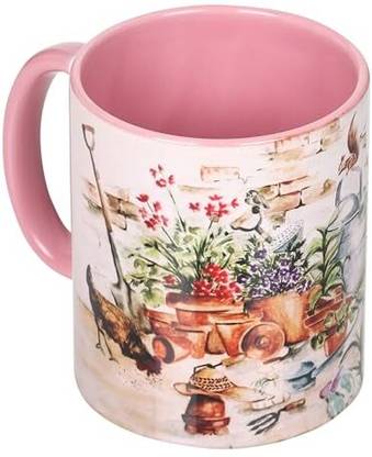 KOLOROBIA English Garden Dual Tone Ceramic Coffee Mug
