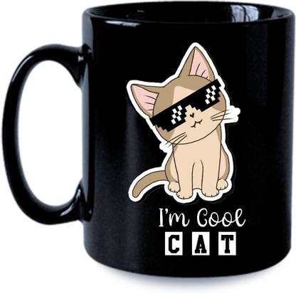 printyug I'M COOL CAT, Printed (White) Ceramic Coffee Mug