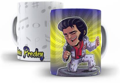 Hokista DESIGN ELVIS PRESLEY PRINTED COFFEE CUP GIFT SET FOR GIRLS BOYS Ceramic Coffee Mug