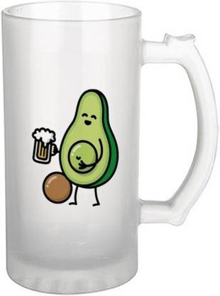 NONA STORE Funny Avocado Beer Belly Glass Beer Mug
