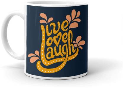 Clapcart Live Love Laugh (Grey) Design Printed Ceramic Coffee Mug