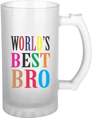 Abhirocks WORLDS BEST BRO Glass Beer Mug