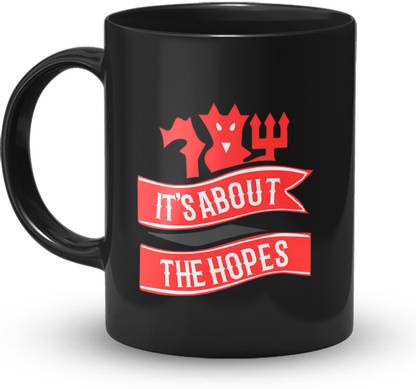 The Desi Monk Hope & Dream Printed Black Microwave and Dishwasher Safe 330ml Ceramic Coffee Mug