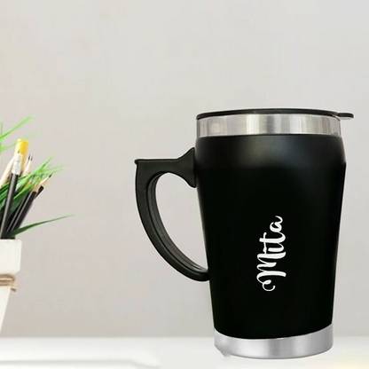 SY Gifts Black Coffee With Mita Name Stainless Steel Coffee Mug