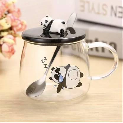 PEEPERLY Sleeping Panda Transparent Cup Ceramic Coffee Mug