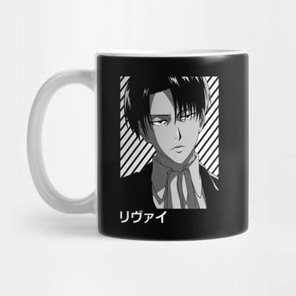 craft maniacs LEVI ACKERMAN WINGS OF FREEDOM PRINTED WHITE MUG FOR ATTACK ON TITANS LOVERS Porcelain Coffee Mug