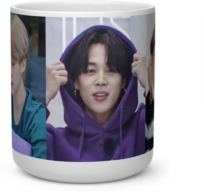 Fabloons BTS's Jimin Customized Ceramic With Heart Shape Handle Ceramic Coffee Mug