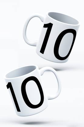 आतोरे Number 10 Lover's Delight Big Numeric Letter Print सिरेमिक मग