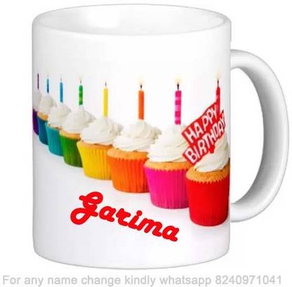 GNS National Happy Birthday Gift for Garima Cake theme Message 022 Ceramic Coffee Mug