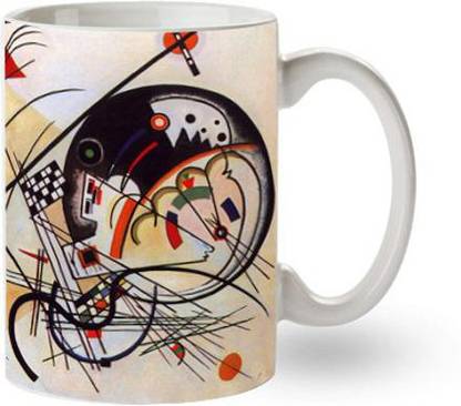 CHARMING Artistic Art Printed White Coffees Ceramic Coffee Mug