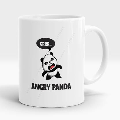 LASTWAVE Grrr... Angry Panda, Graphic Printed 325ml Cermaic Coffees Ceramic Coffee Mug