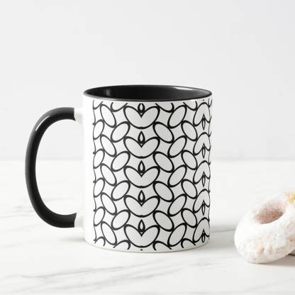 Kraftsmad "BU" Geometrical Pattern Design/Pattern Printed Coffee/Gift for Loved Ones Ceramic Coffee Mug