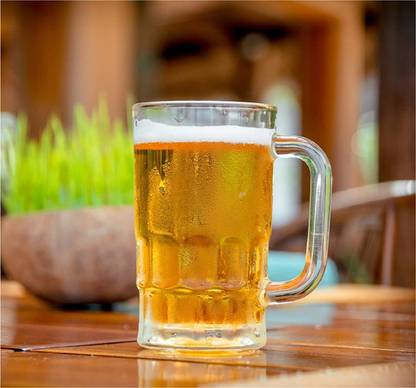 TINSUHG Gusto Cool , 350 ml (Glass, Transparent) pack of -1 Glass Beer Mug
