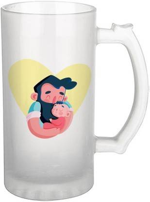 SAM BAN Dad and Child Glass Beer Mug