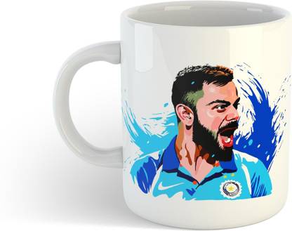 CHARMING Virat Kohli Printed White Ceramic Coffee Ceramic Coffee Mug