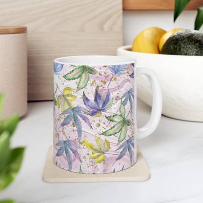 Creative Pixel Store Weed Cannabis Rose Gold Marble Printed All Over Ceramic Coffee Mug